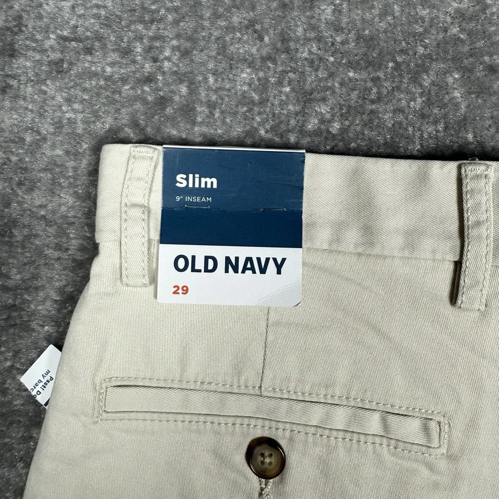 Old Navy Chino Shorts Men's 29 Beige Slim Built In‎ Flex Preppy Casual Golf